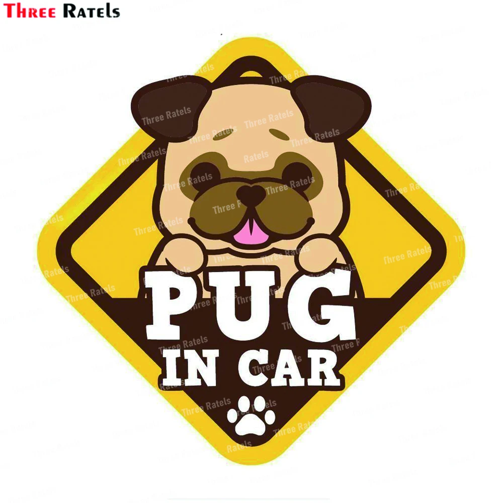 Three Ratels Kawaii Pug Golden Gate Car Accessories Sticker Laptop Phone Case Guitar Car Skateboard Vinyl Decals Wholesale