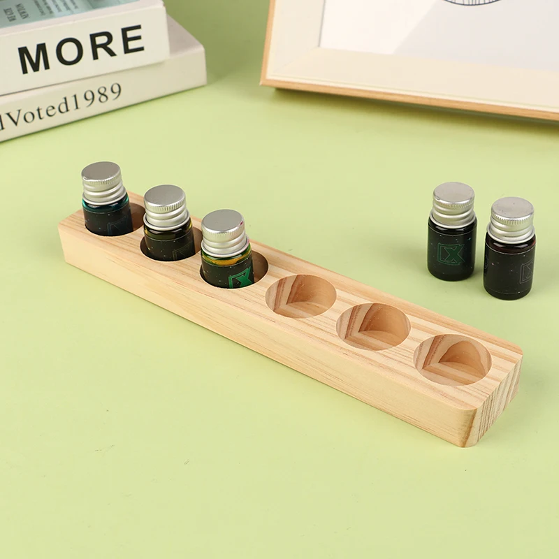 *1Pc For Essential Oils Bottle Holder Perfume storage Essential Oil Wooden Display Stand 6Hole Essential Oil Storage Rack Smooth