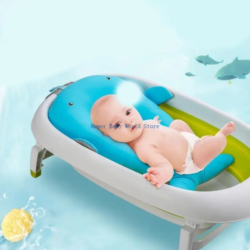 

B2QD Newborns Bathing Cushion Ergonomically Designing Baby Bath Pad Unisex Boys Girls Floating Shower Bed Prevent Slips