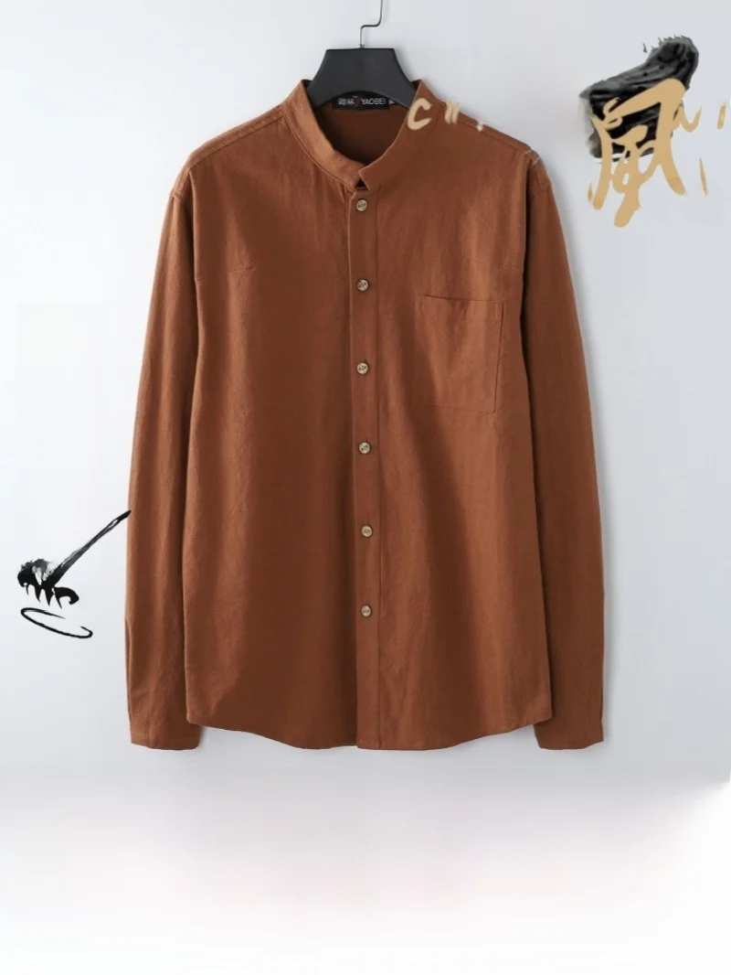 新中国風綿麻禅服中山服特大サイズ民族風僧侶服唐装風仏教禅太極拳服