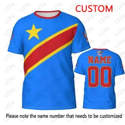 Custom Name Number Democratic Republic Of Congo Flag Emblem 3D T-shirt Men Women Tees Jersey Soccer Football Fans Gift Oversized