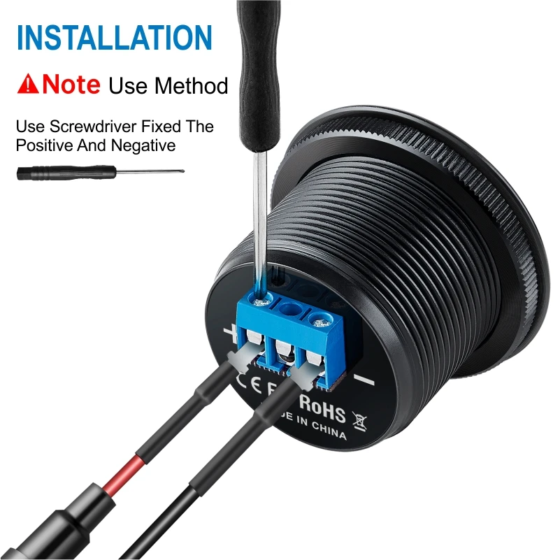 54W PD QC3.0 Car Charger Socket with Voltage Meter Quick Charge 3.0 Socket Power Outlet for 12V/24V Motorcycle Truck Boat