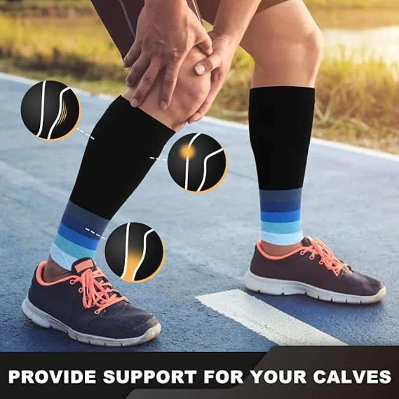 

Спортивные компрессионные носки для бега и хайкинга, дышащие компрессионные рукава для икр, компрессионные носки для запястий, для футбола и велоспорта