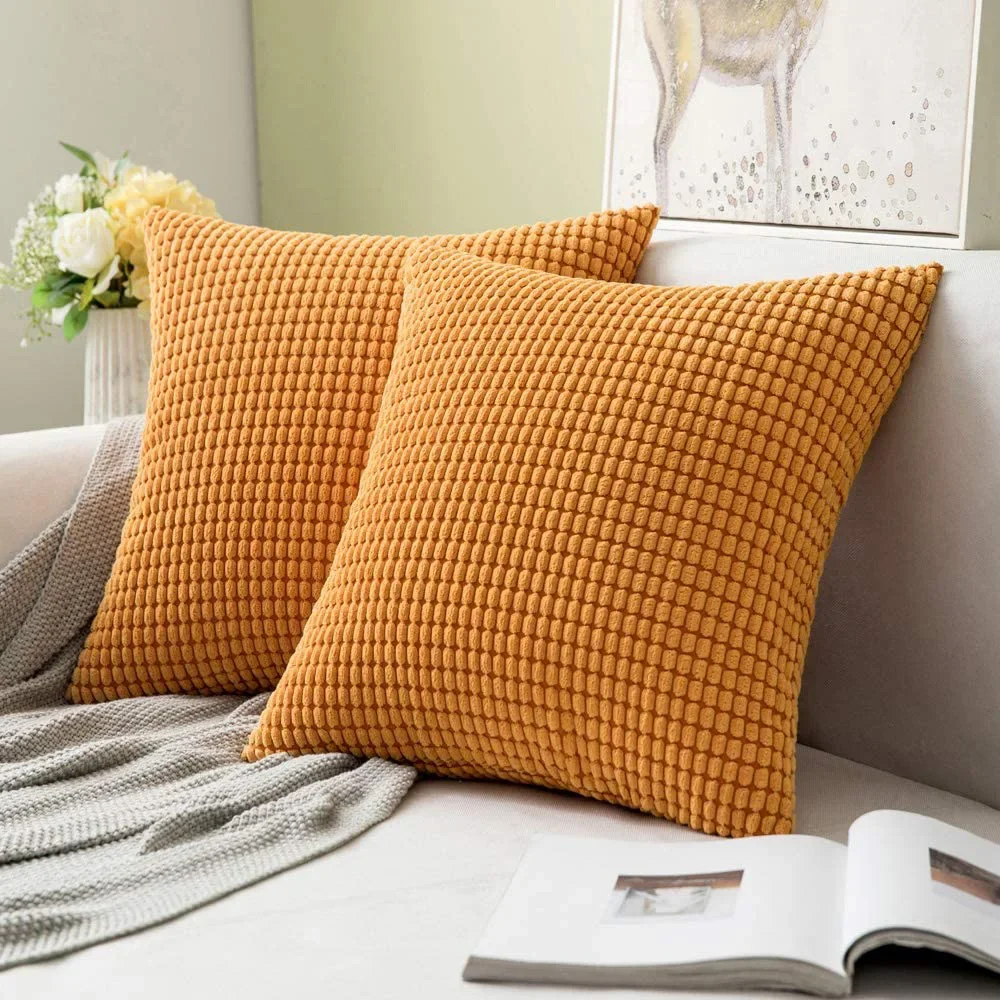 Small Large Size Corn Velvet Pillowcase Cushion Cover Bedside Living Room Office Car Square Pillow Covers 30 40 45 50 60 70X70cm