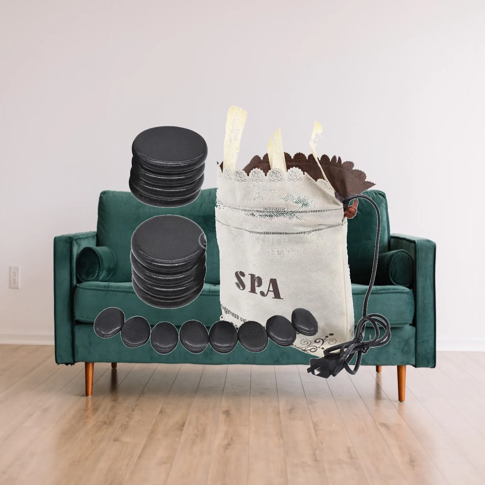 Electric Heating Lava Stone Bag for Energy Volcanic Stone Natural Lava Stone Release