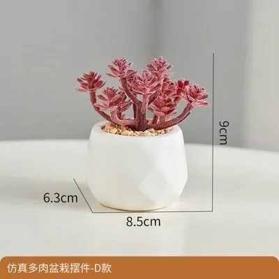 Indoor simulation potted plant with high-end feel, niche desktop mini succulent plant with flowerpot