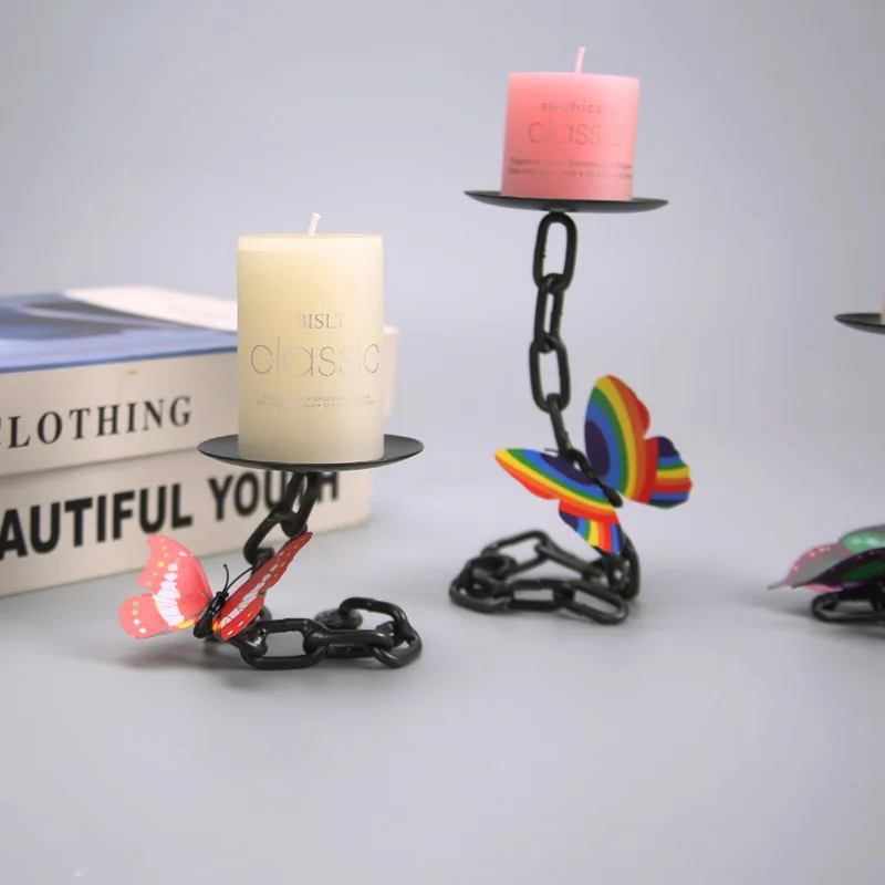 

Candles Holder Iron Candlestick Candlelight Dinner Wedding Party Home Room Desktop Decor Holders Aromatherapy Holder