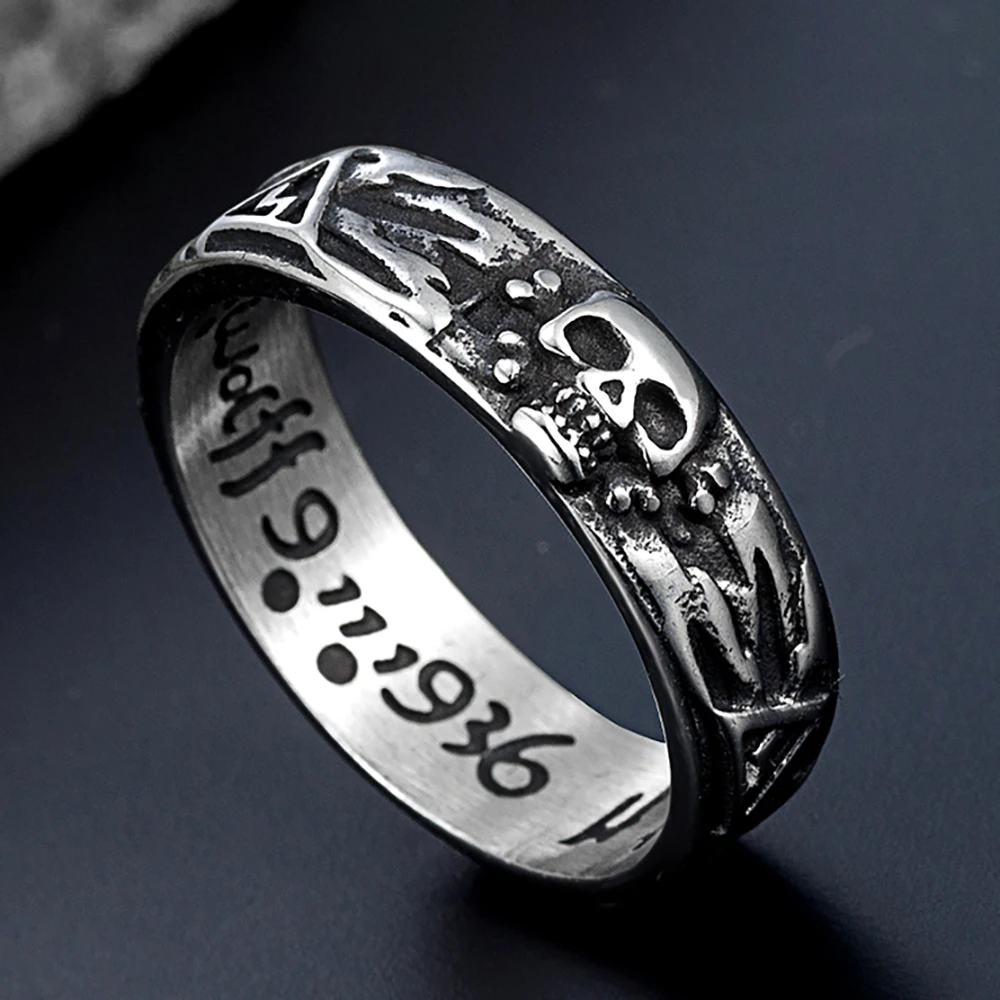 Vintage Gothic Schädel Ringe für Männer Junge Edelstahl Punk Skelett Finger Ring Hip Hop Stil Einzigartige Schmuck Geschenke Großhandel