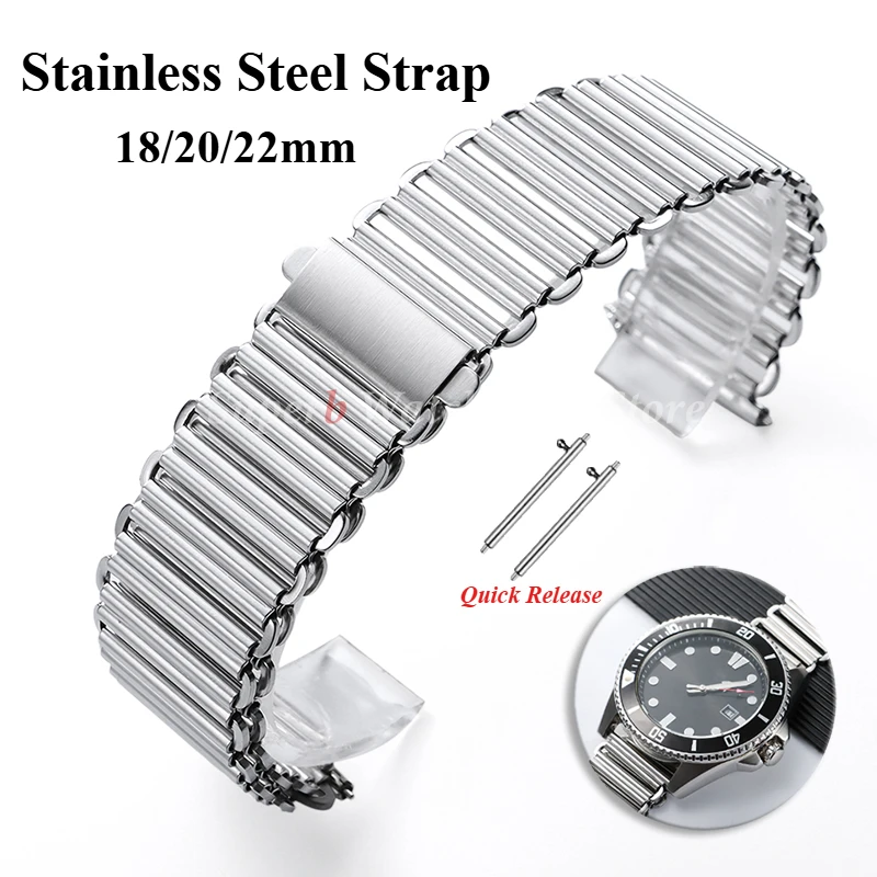 18mm 20mm 22mm Quick Release Hochwertiges Edelstahl-Uhrenarmband Metall Bonklip Uhrenarmband Universal-Uhrenzubehör