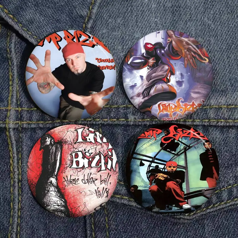 L-Limp-Bizkit Nu-Metal 32/44/58mm Round Cartoon Brooches Handmade Pins for Backpack Jewelry Accessories Gifts Creative Badge