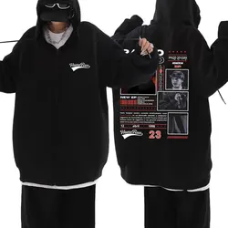 Rapper Paulo Londra Homerun Graphic Zipper Hoodie Men's Vinatge Oversized Zip Up Jacket Coat Men Fashion Hip Hop Zip Up Hoodies