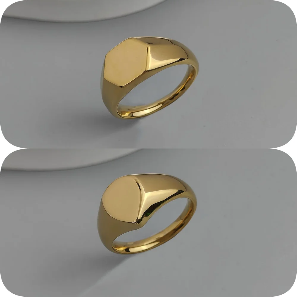 

Simple hexagonal love stainless steel cast ring, waterproof and non-fading men's ring, heavy metal texture, wedding party gift