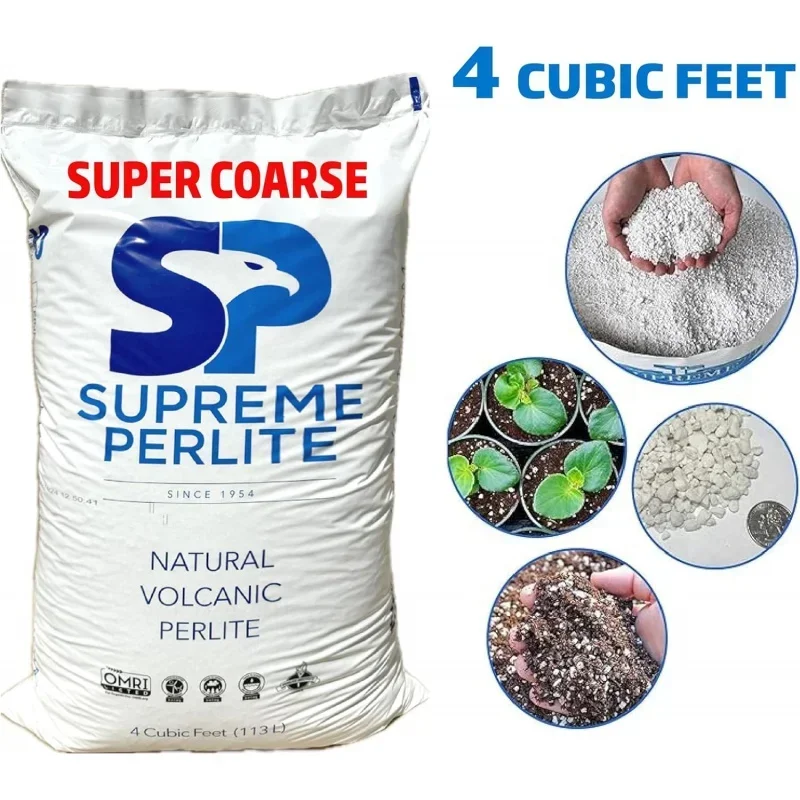 Horticultural Grade Expanded Perlite – 4 Cubic Foot – 113 Liters – 103 U.S. Dry Qrts – Indoor & Use – OMRI Listed