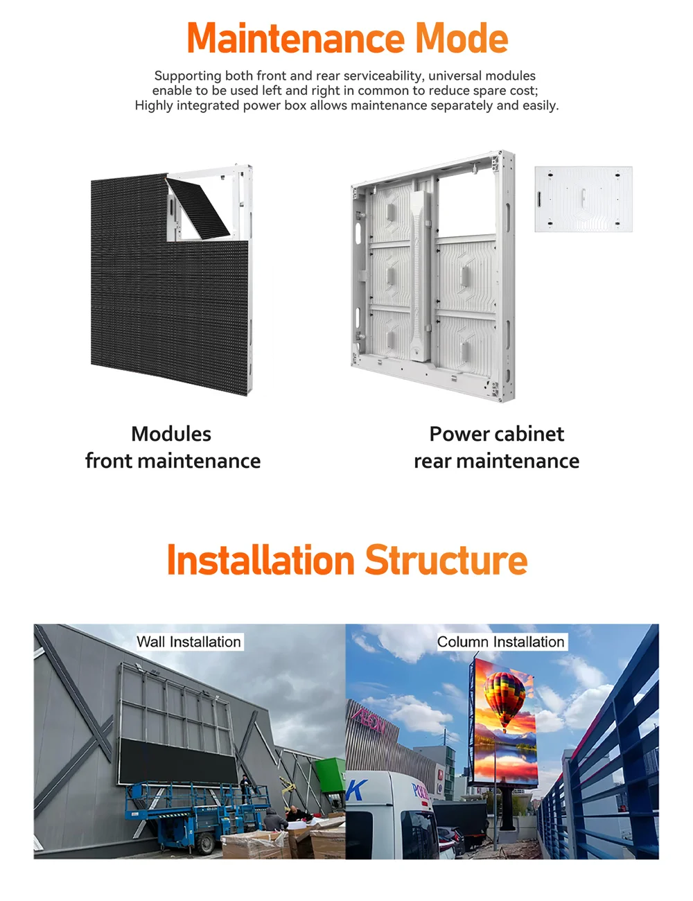 Layar LED Instalasi Tetap UHLED Panel Billboard Luar Ruangan 6000cd P8 P10 Tahan Air IP66 Layar LED Luar Ruangan untuk Periklanan