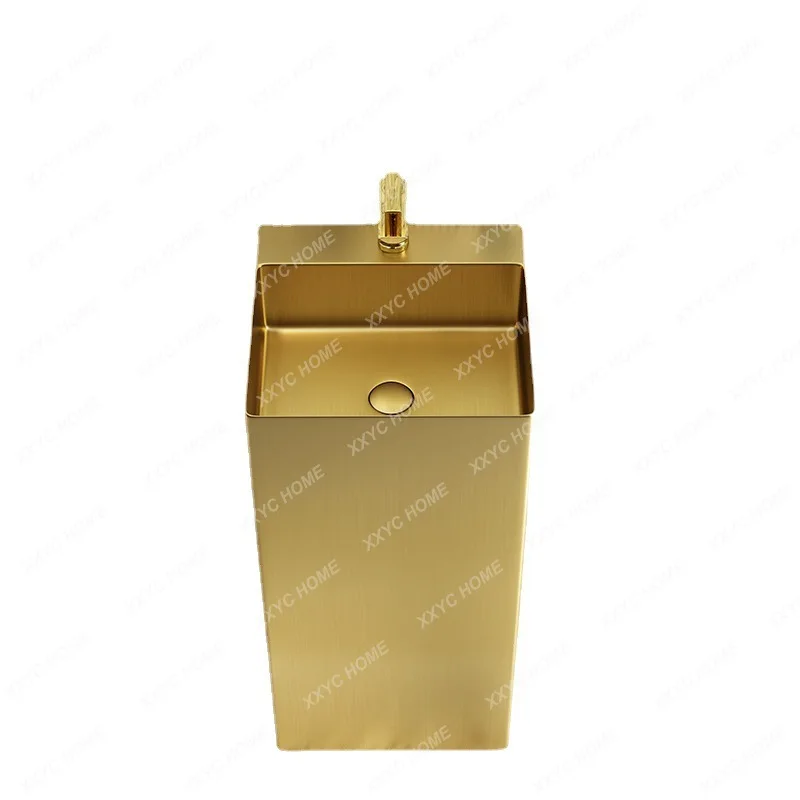 

Golden Stainless Steel Wash Basin Basin Integrated Floor Column Wash Basin Vertical Column Wash Basin