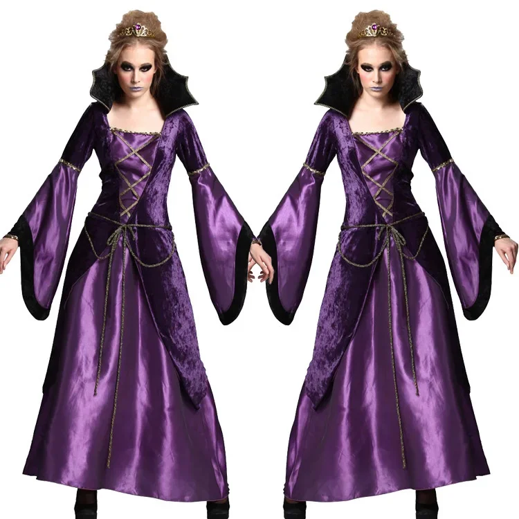 

Halloween cosplay Costumes for Women Adults Witch Costumes Purple Palace Dress Scary VampireHoliday Costumes