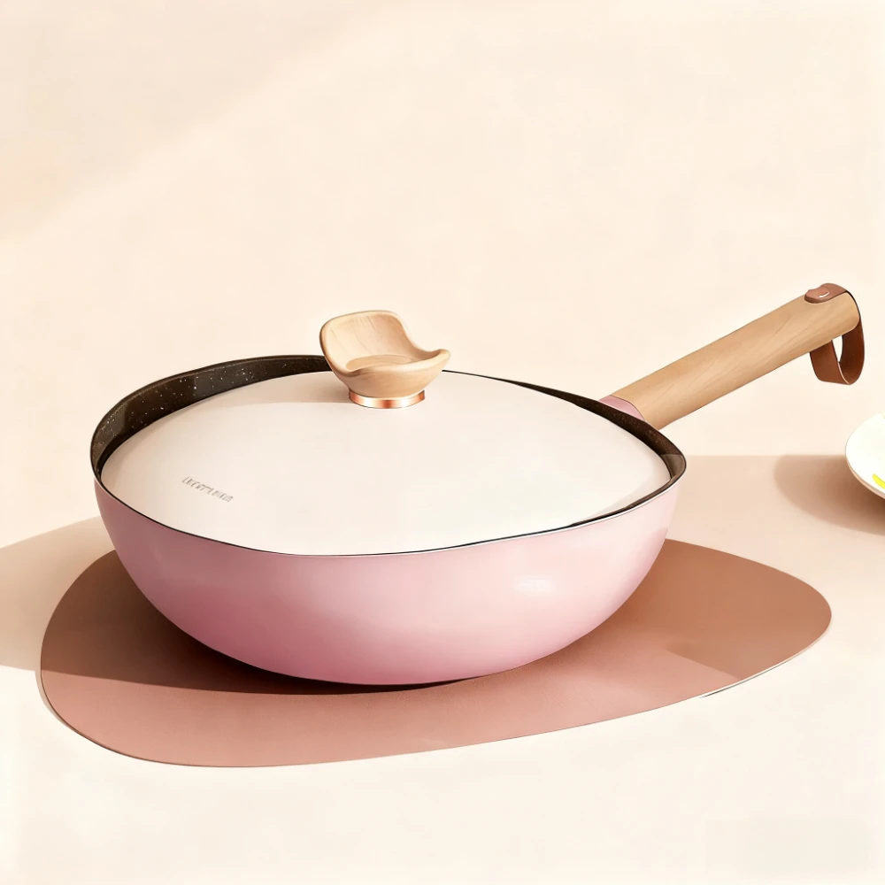 

Nonstick Frying Pan Lightweight Wok for Stewing Cooking Pasta Uniform Heating Pot Dishwasher Safe Household Kitchen Utensils