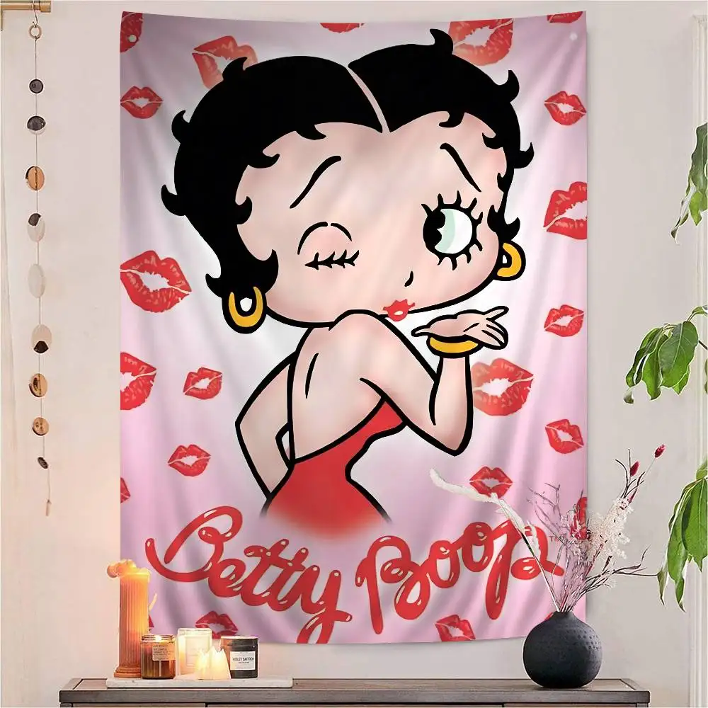 Cute B-BettyS Boop Cartoon Tapestry Wall Hanging Decoration Household Home Decor
