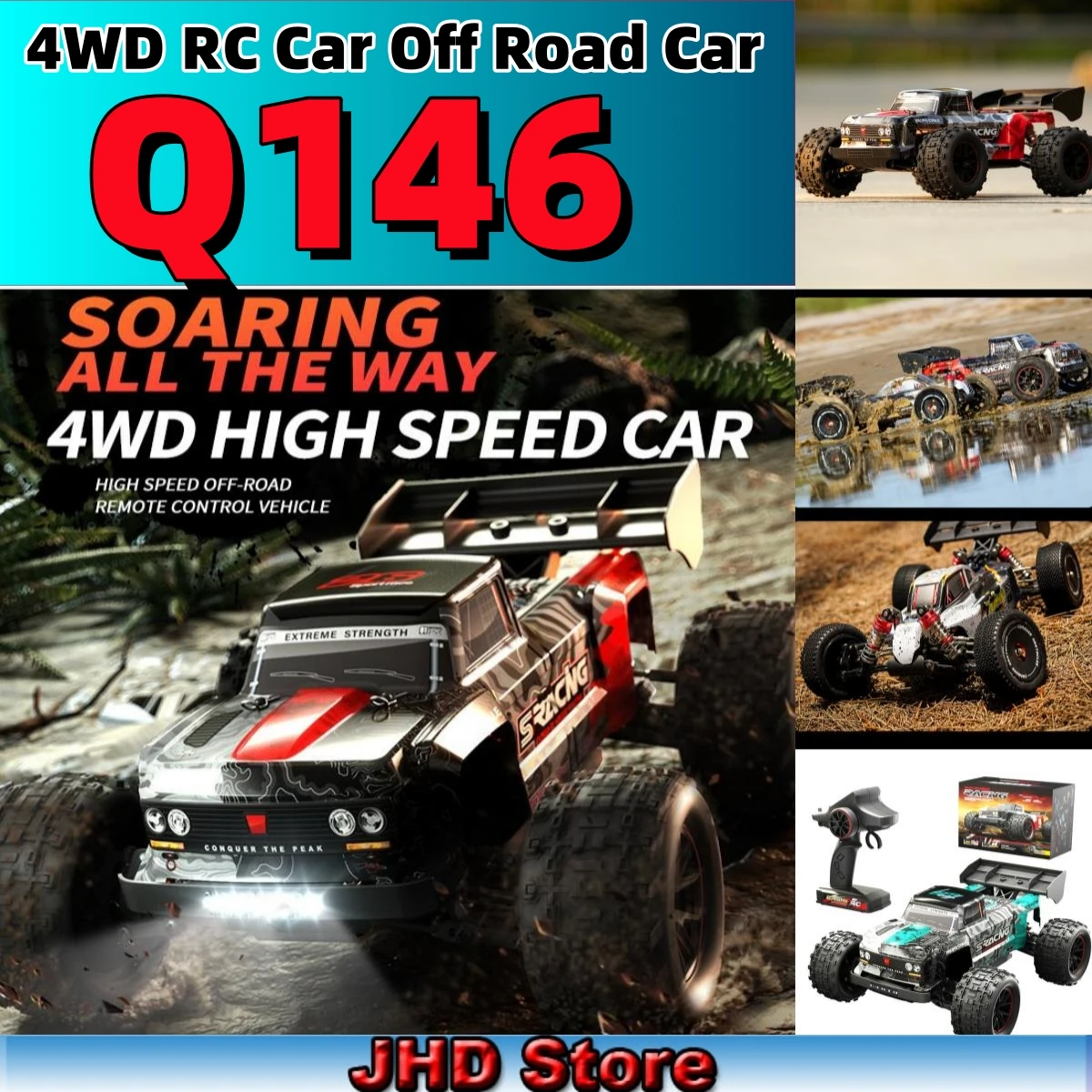 

JHD For JJRC Q146 1:14 High Speed Drift Racing 40KM/H Brushless motor 4WD RC Car Off Road Car Toys for For Gift