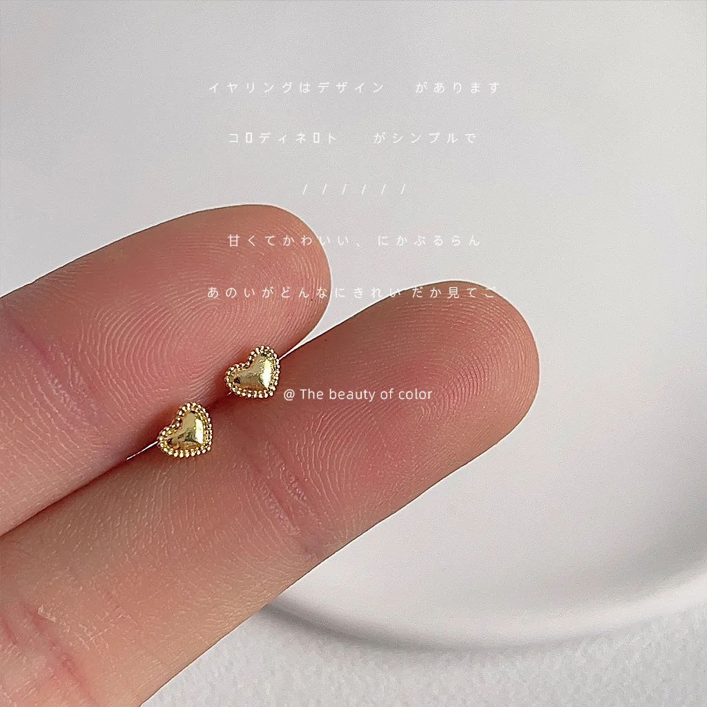 Серьги Xxixx Mini Version Love, серебро 925 пробы, с иглами, цвет 14K