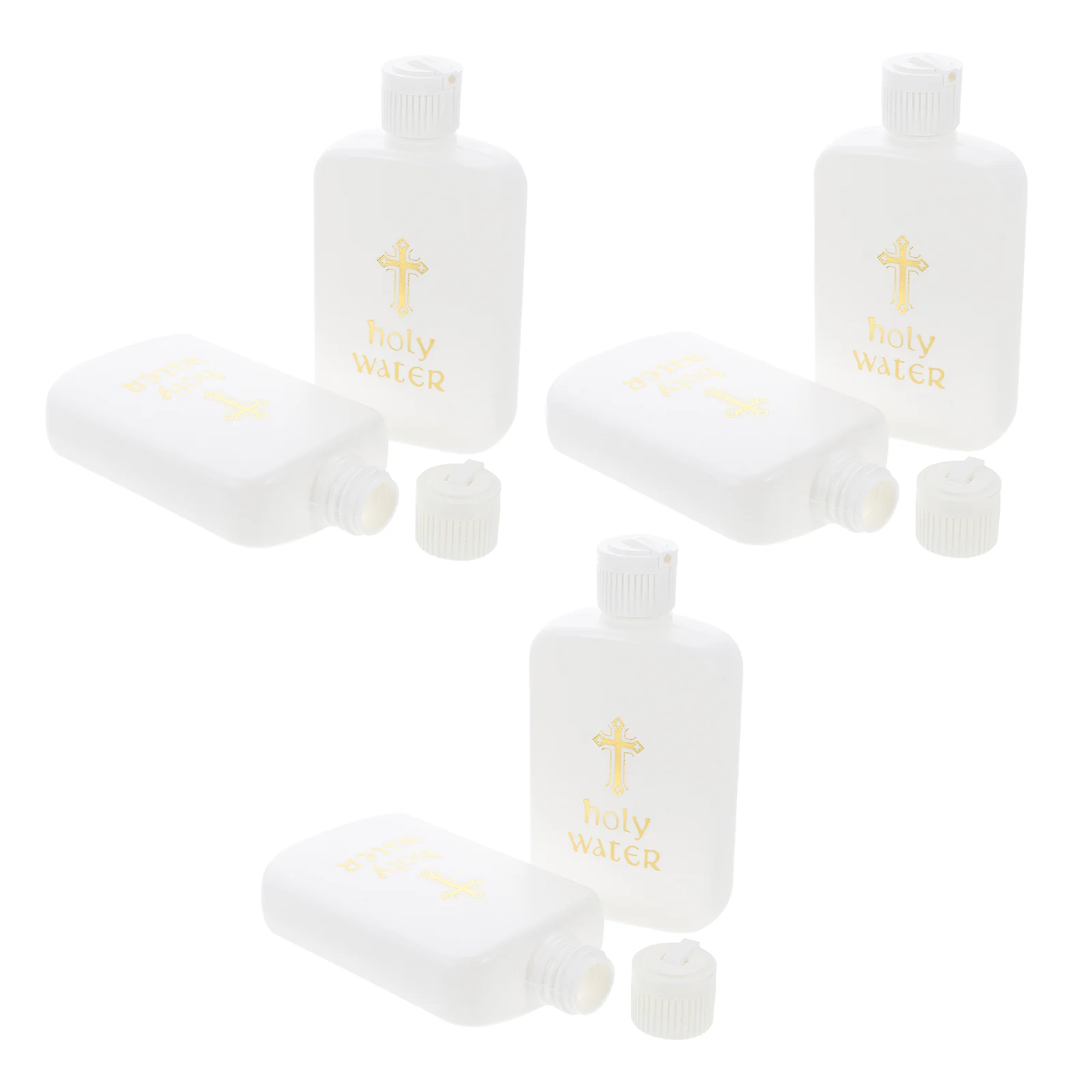 

6 Pcs Holy Water Bottle Exorcism Bottles Holiday Christian Church Party Kitchen Wedding Gold Cross Jesus Pattern Air Tag Holder