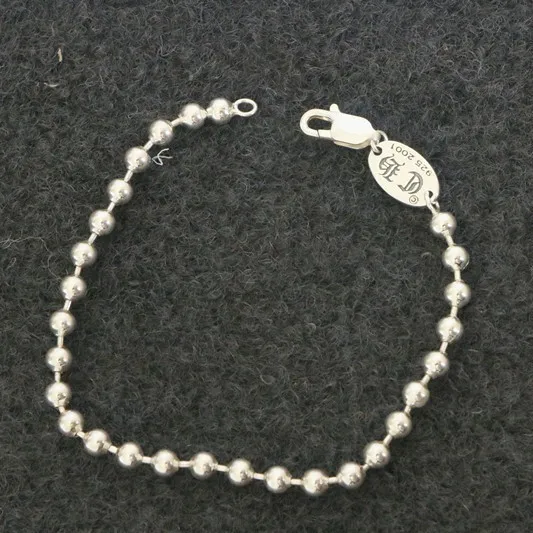 Minimalist s925 sterling silver jewelry, casual cross, round bead, couple's bracelet, Japanese and Korean trendy versatile brace