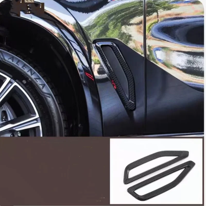 

2 pieces ABS glossy black for BMW X5 2019-2021 car side air guard exhaust interior/fuel tank cap trim sticker