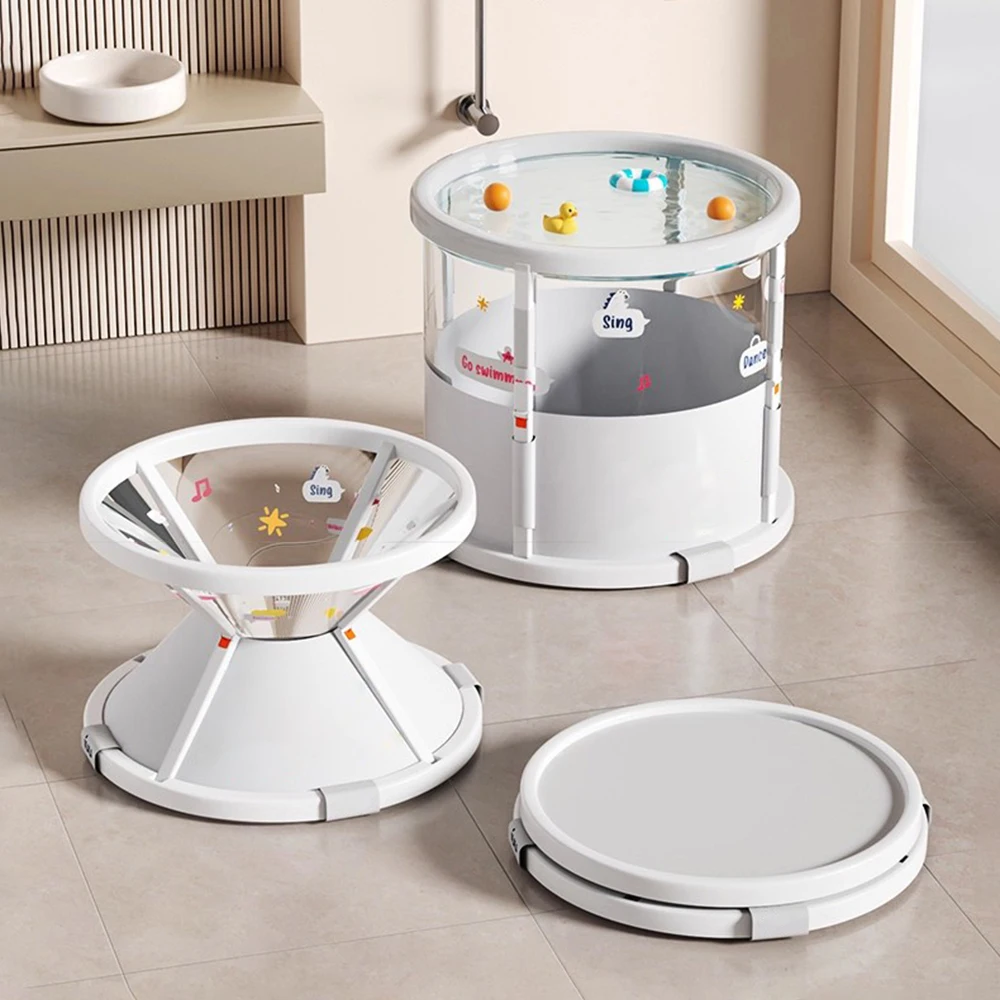 Piscines de jeu portables pliables pour les tout-petits âgés de 1 à 3 ans, avec drain de sol souple, piscine extérieure d'été pour enfants, 28 "x 26"