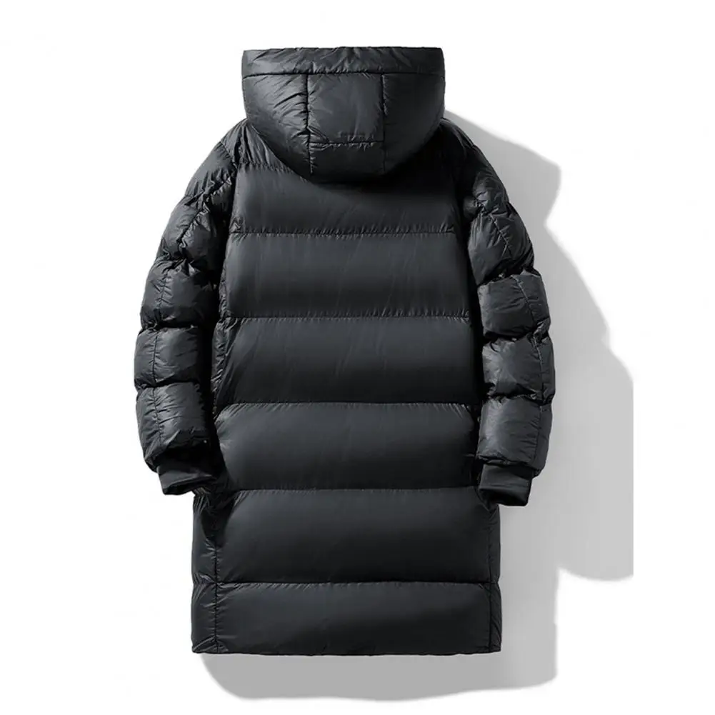 Lose Männer Baumwolle Mantel Mit Kapuze Langarm Puffer Jacke Mit Graphene Liner Thermische Schwarz Goldene Farbe Block Lange Jacke Outwear