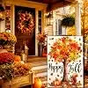 Happy Fall Garden Flag 12×18 Inch Double Sided Outdoor Fall Decorations for Home Fall Pumpkin Thanksgiving Sign Garden Flags jjp