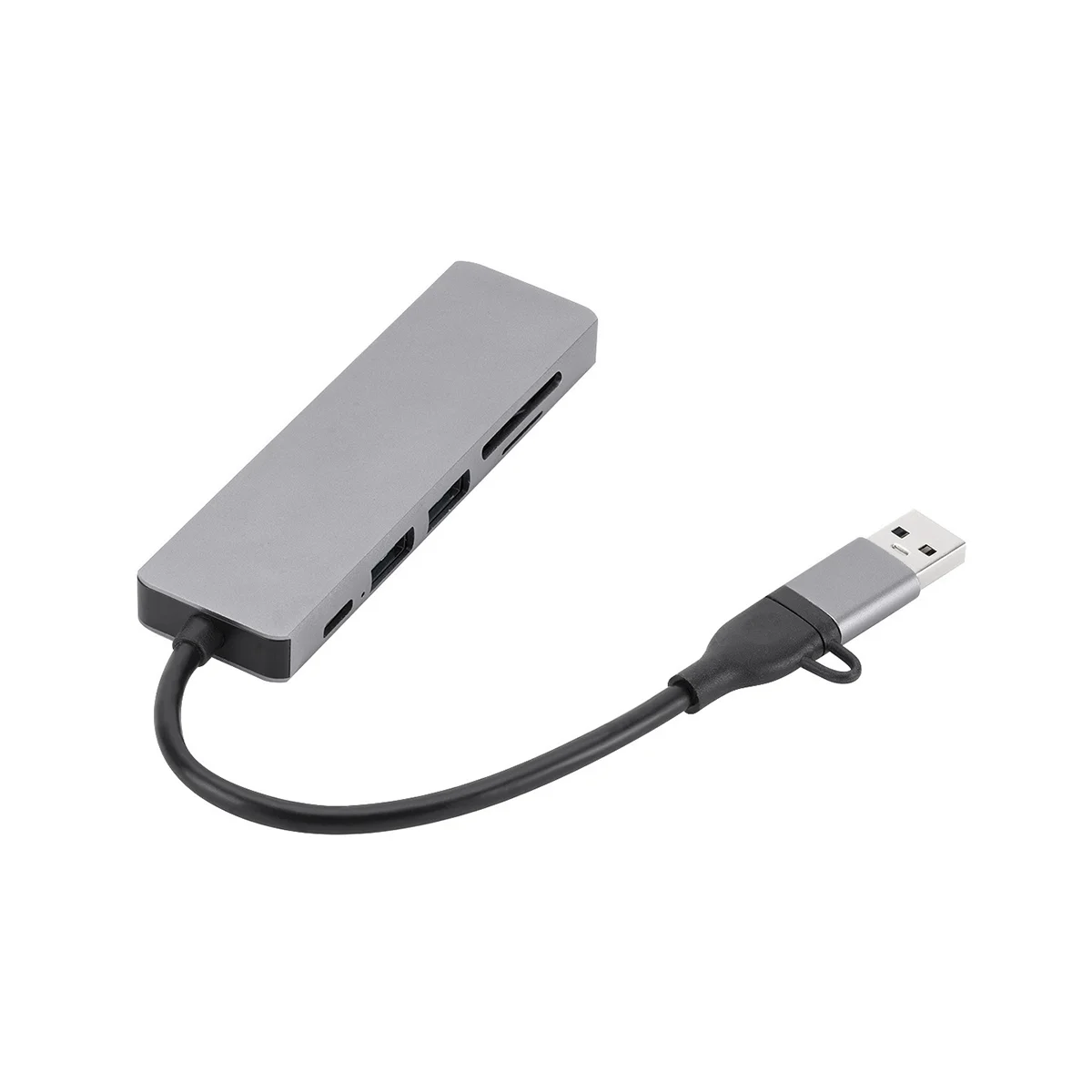 

Superb 6 in 1 USB 3.0 Type-C Extender Hub Docking Station Multi USB Splitter Adapter USB 3.0 2.0 TF SD Reader Slot