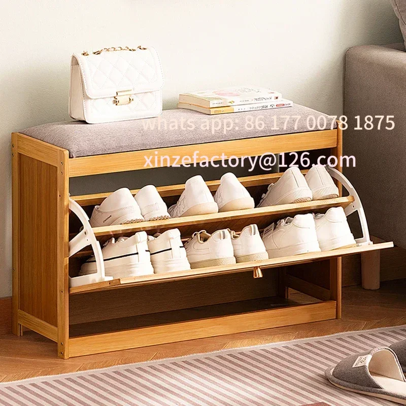 

Customizable Indoor Shoe Rack Organizer Entrance Hall Cabinet with Shelf Storage Shoes Stand Bench Air Hole Space Saving Modern