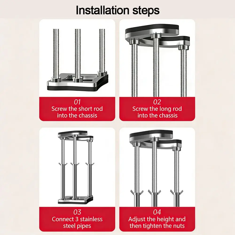 Stainless Steel Undermount Sink Supports Multifunctional Adjustable Kitchen Sink Brackets Long-Lasting Durability
