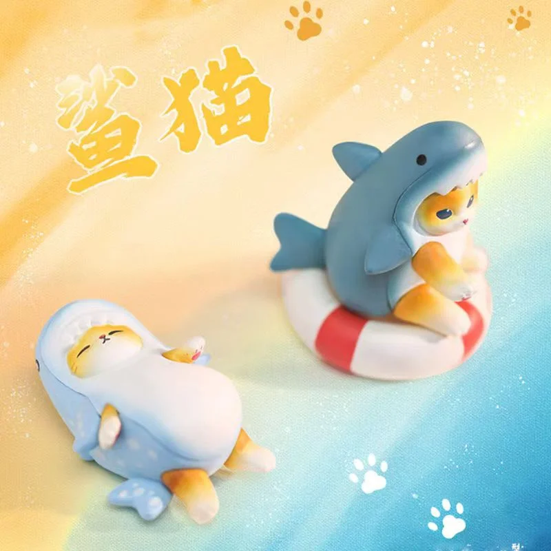 New Shark Cat Blind Box Cos Marine Organism Figures Toy Ornaments Dolls Fans Children Christmas Gift