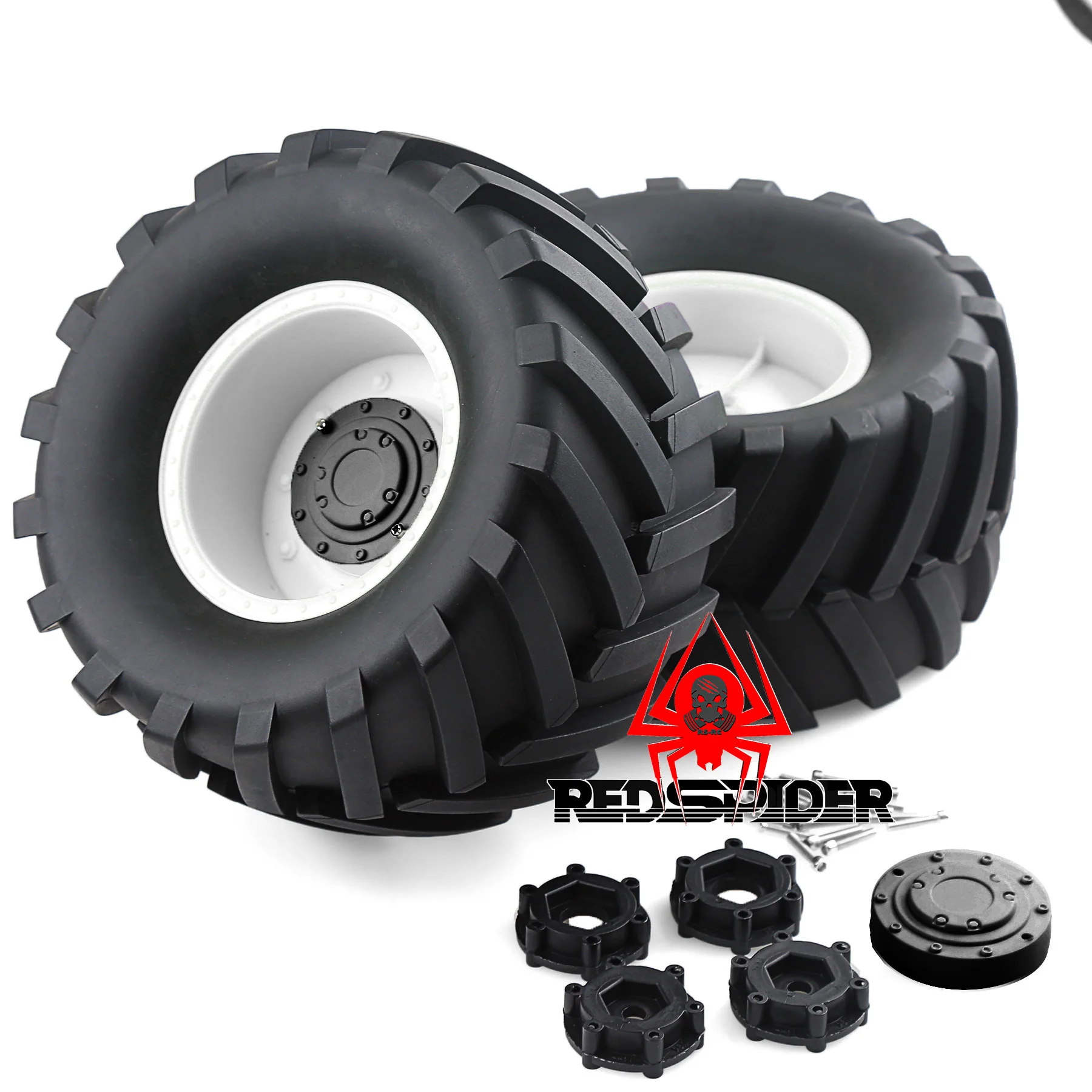 2pcs 1/8 RC Monster Truck Rubber Tire 17mm Hex Plastic Wheel for 1/8 Traxxas Sledge Arrma Kraton 6S Typhon 3S HSP HPI Redcat