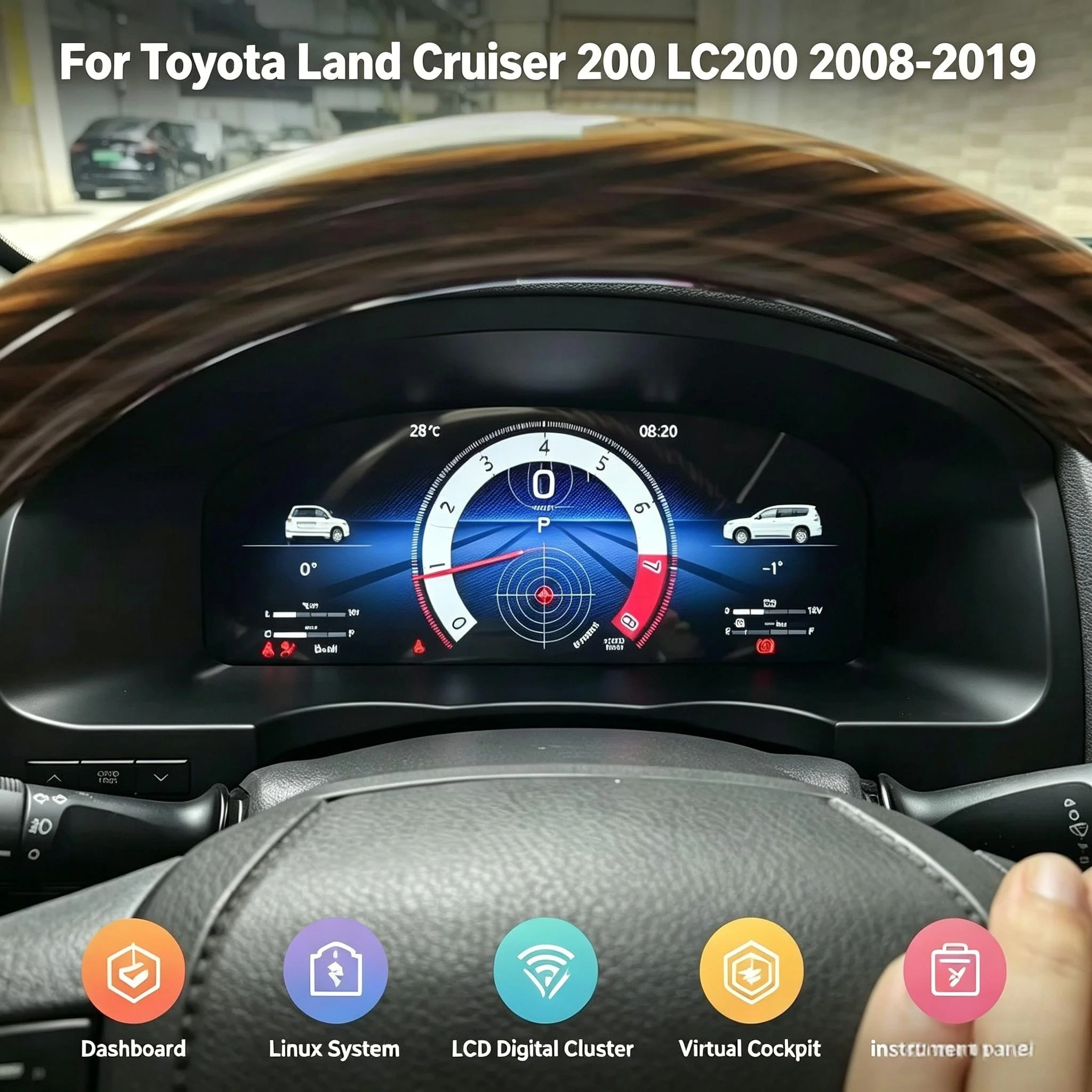 Virtual Cockpit Car LCD Digital Cluster For Toyota Land Cruiser 200 LC200 2008-2019 Instrument Dash Panel Speedometer Dashboard