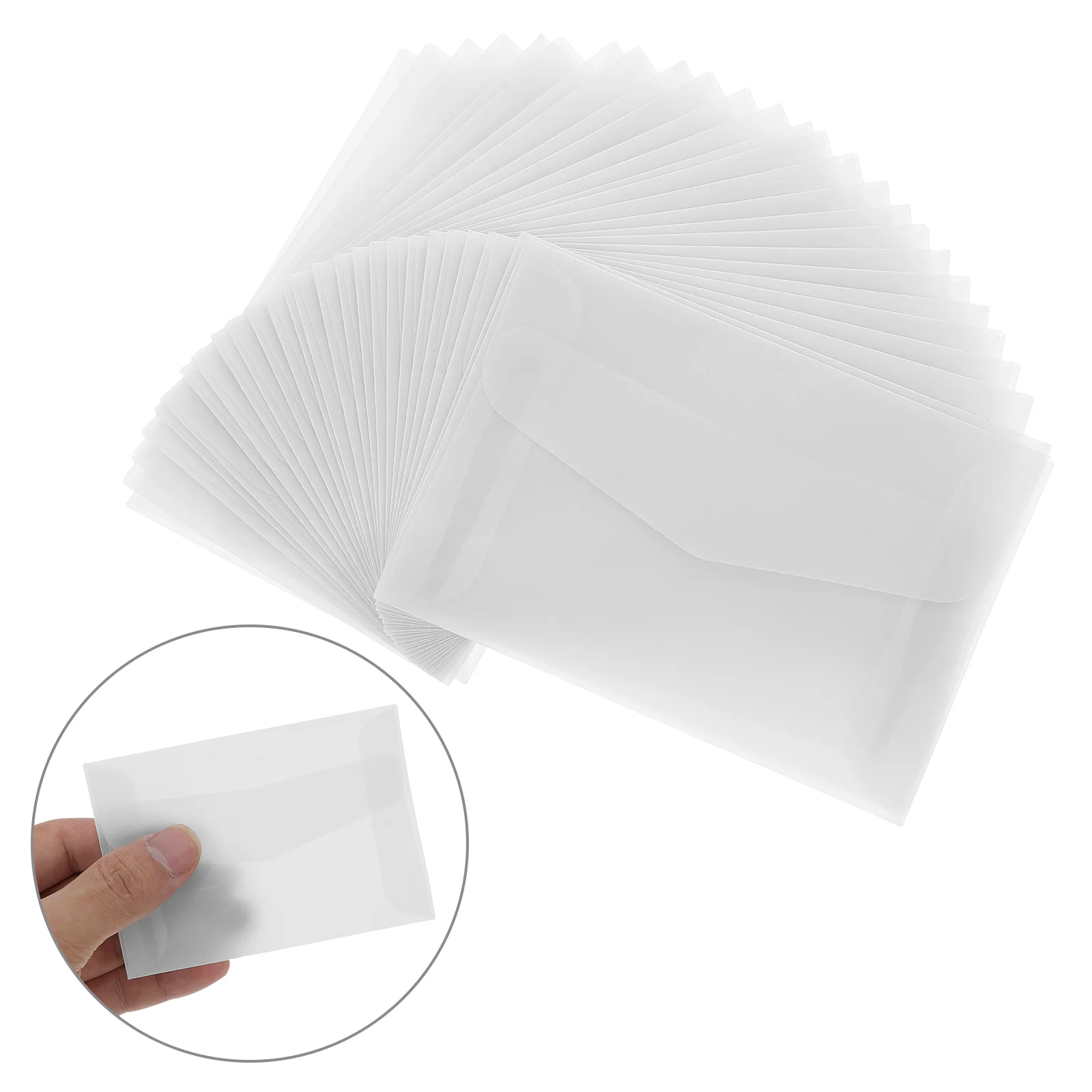 Bolsa de sobres de papel semitransparente, sobres Glassine, accesorios esmerilados transparentes, porta billetes de lotería, 25 uds.