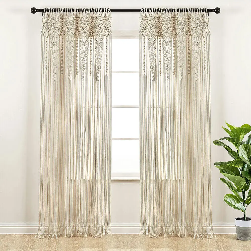 35 x 71 inch Handmade Woven Doorway Macrame Curtain Door String Decor Wall Hanging Window Curtain Divider for Home Wedding