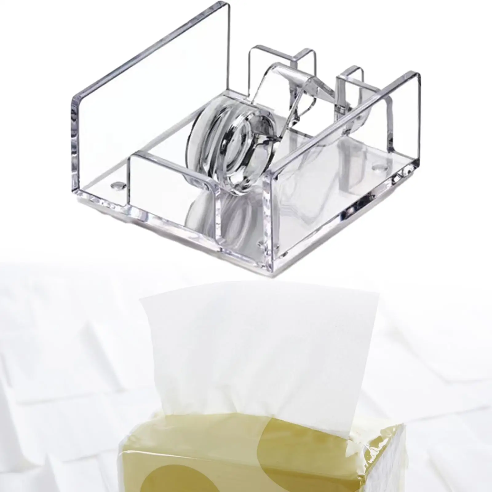 Napkin Holder Durable Square Acrylic Dinning Table Tissue Dispenser Organizer Paper Dispenser For Bar Dinning Table Kitchen