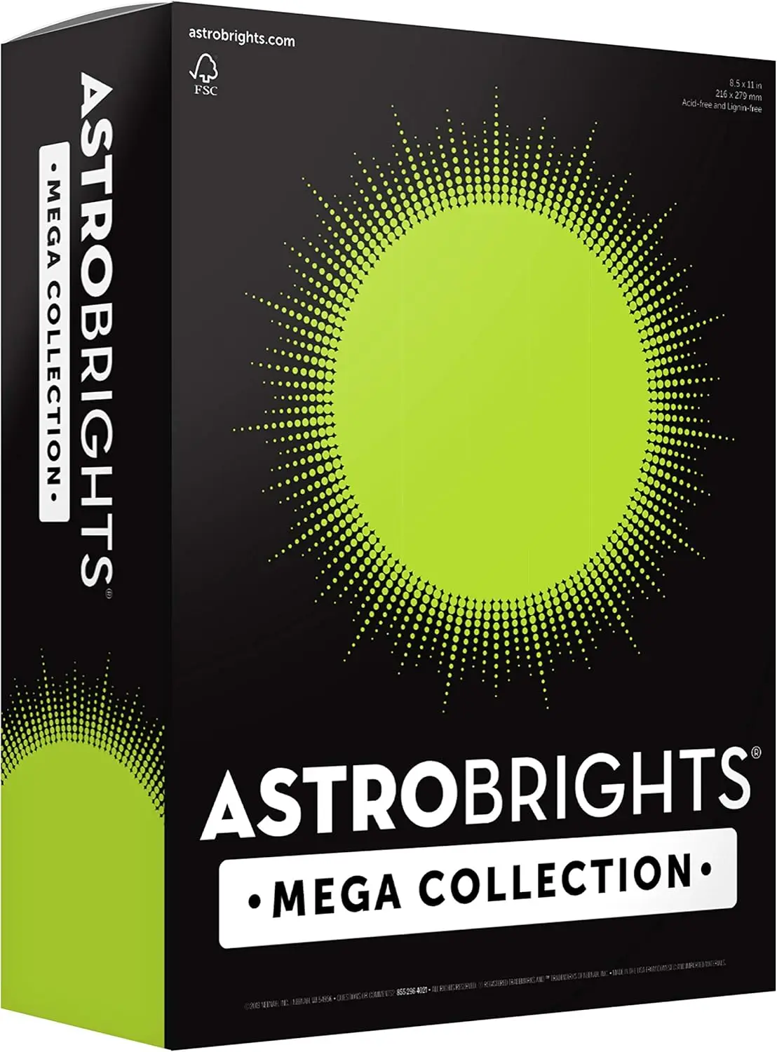 

Astrobrights Mega Collection, Colored Paper, Neon Green, 625 Sheets, 24 lb/89 gsm, 8.5" x 11" - MORE SHEETS! (91672)