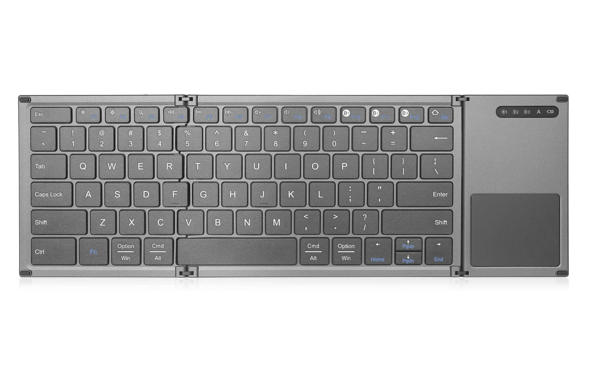 Thin and light three-fold folding bluetooth keyboard three-mode touch keyboard three-system universal mini keyboard