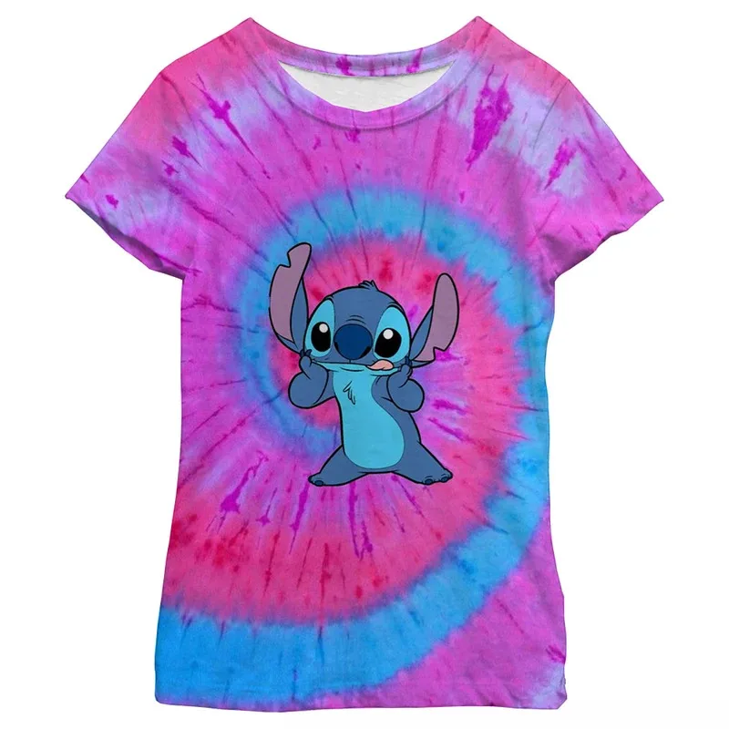 ديزني غرزة تي شيرت للفتيات الصيف الأطفال أزياء قصيرة الأكمام الاطفال الكلاسيكية تنوعا تي شيرت ملابس كاجوال فتاة أعلى