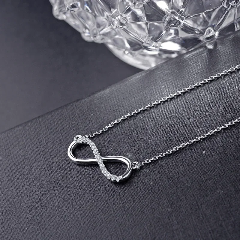 Silver Color Lucky Infinity Pendant Necklace for Women Jewelry Gift Necklace Unusual Necklace