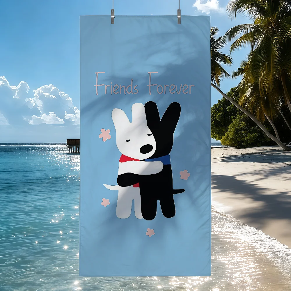 Cartoon cute Gaspard and L-Lisa Towel Drying Bath Towel Applicable To Light Swimming Camping Yoga Beach Out