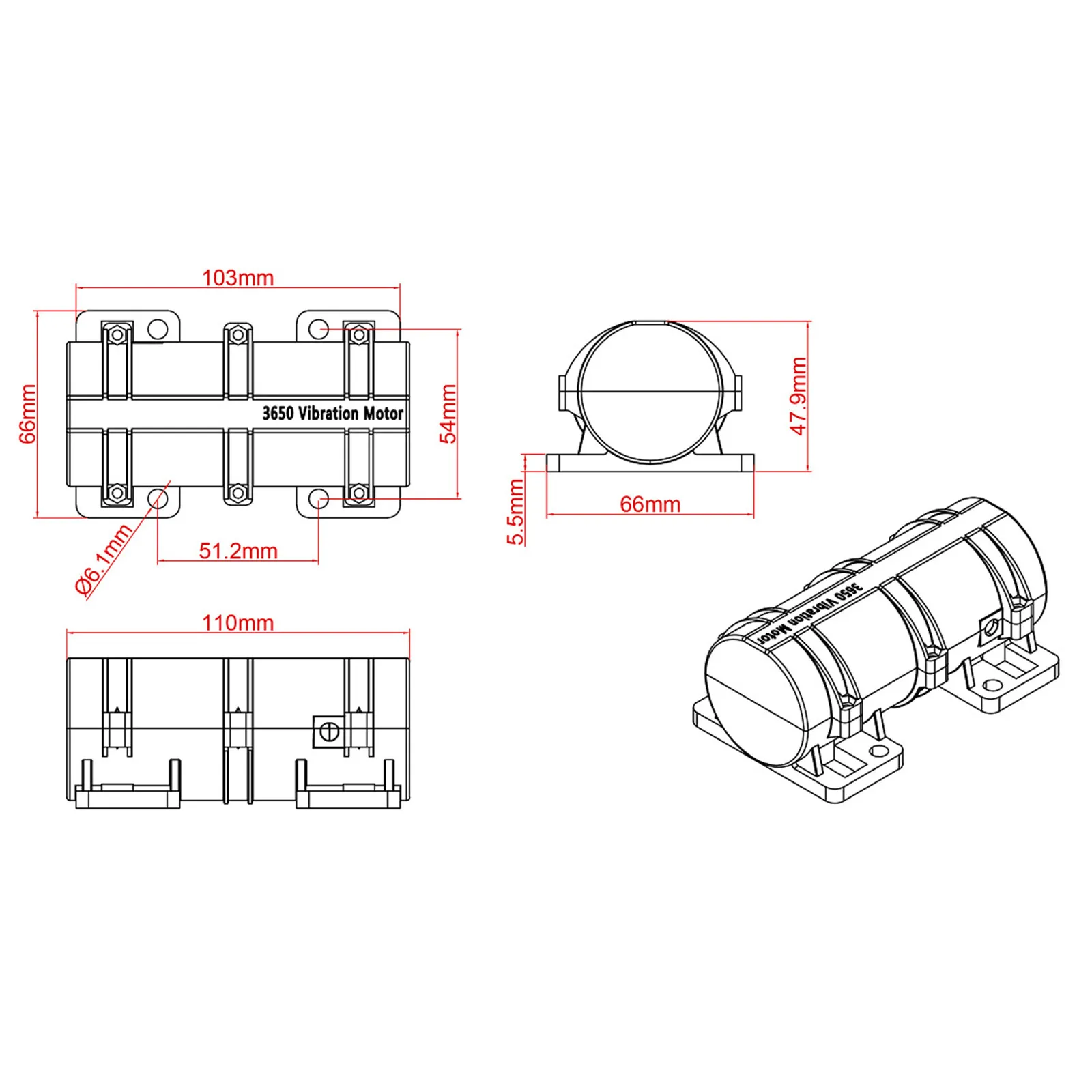 DC 24V Precision Vibrating Vibration Motor 3200RPM + Power Adapter For Warning Systems Massage Bed
