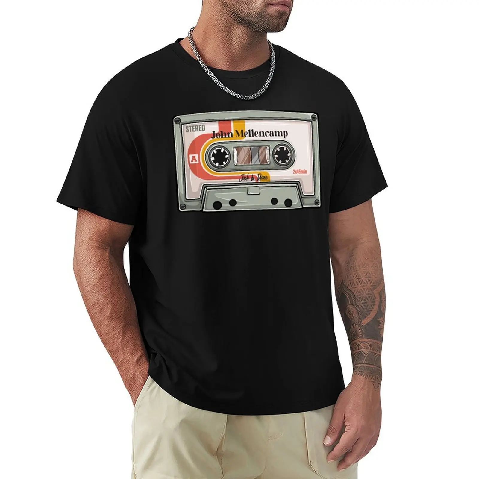 John Cougar Diane Jack - Retro Casette Music 80s Style T-Shirt Sun Protective Outdoor Tee Top