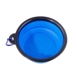 Pet Collapsible Dog 1000ml Folding Silicone Bowl Pet Outdoor Travel Portable Puppy Food Container Feeder With Carabiner