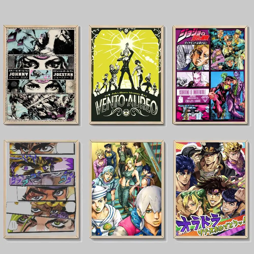 Anime JoJo Bizarre Adventure Retro-Klassiker, Vintage-Poster, HD-Qualität, Wandkunst, Retro-Poster für Zuhause, Zimmer, Wanddekoration