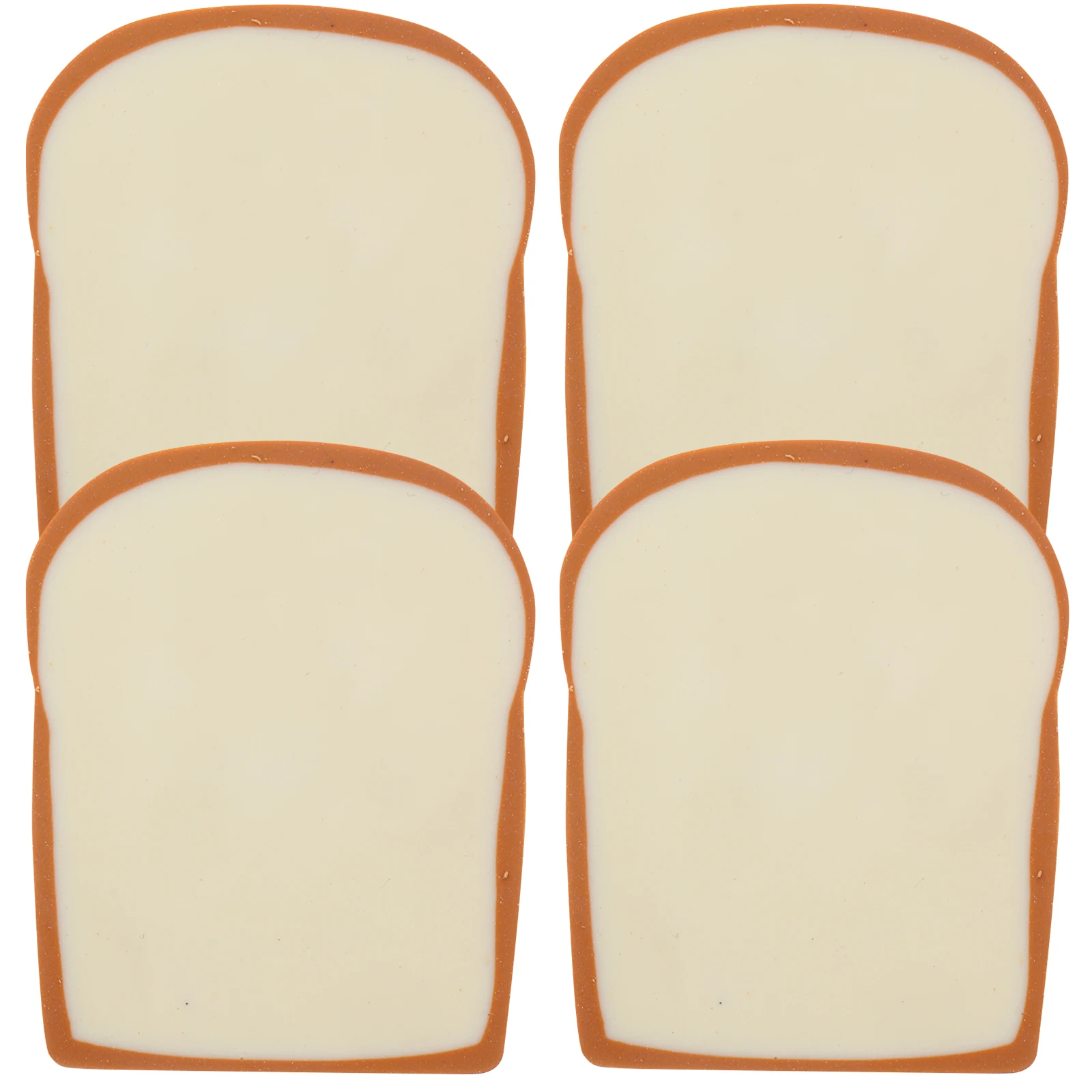 

4 Pcs Creative Eraser Cute Kawaii Toast School Material Party Kids Bread Model Office Supplies Food Cartoon Adorable Pencil