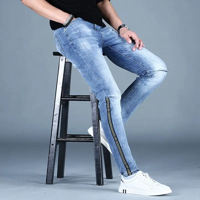 Summer New Style Luxury Men's Jeans Slim Fit Stretch Denim Pants for Work Comfortable Casual Streetwear Designer Boyfriend Jeans